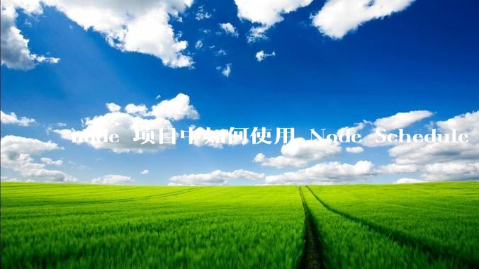 node 项目中如何使用 Node Schedule 创建定时任务？